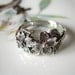 Dogwood Flower Ring Hand Finished Sterling Silver