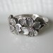 Dogwood Flower Ring Hand Finished Sterling Silver