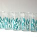 Turquoise Wheat Design Juice Glasses / Tumblers