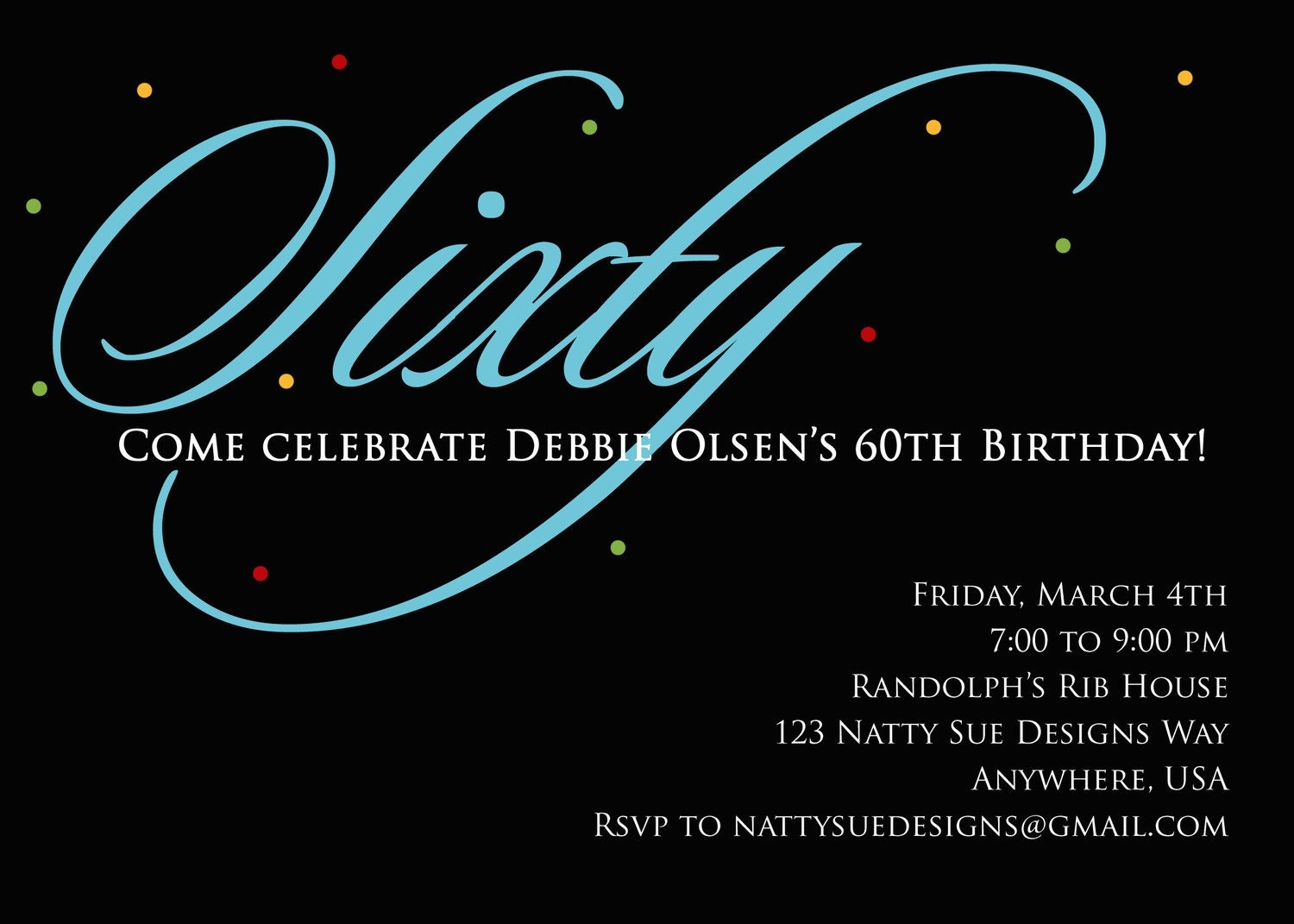 Custom 60th Birthday Invitation