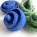 Royal Blue Felted Roses -Sky Blue  Felt Flower - Blue /fel Rose