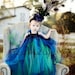 Infant/Toddler Peacock Tutu Dress and Feather Headband ... Unique Costume or Party Attire... SIZES up to 3T