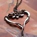 Floral Heart Pendant- Flower, Leaves, Vine, Sterling Silver Metalwork, Art Nouveau, Renaissance, Gothic