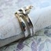 Gemtsone Ring with Sculpted Flower, Stackable Jewel Set, Sterling Silver Ring, Birthstone Wedding Band, Bridal Jewelry
