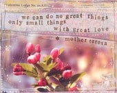 Small Things No. 1, 8x10 archival paper print - floral, pinks, yellows, creams, feminine and rustic with an inspiring quote