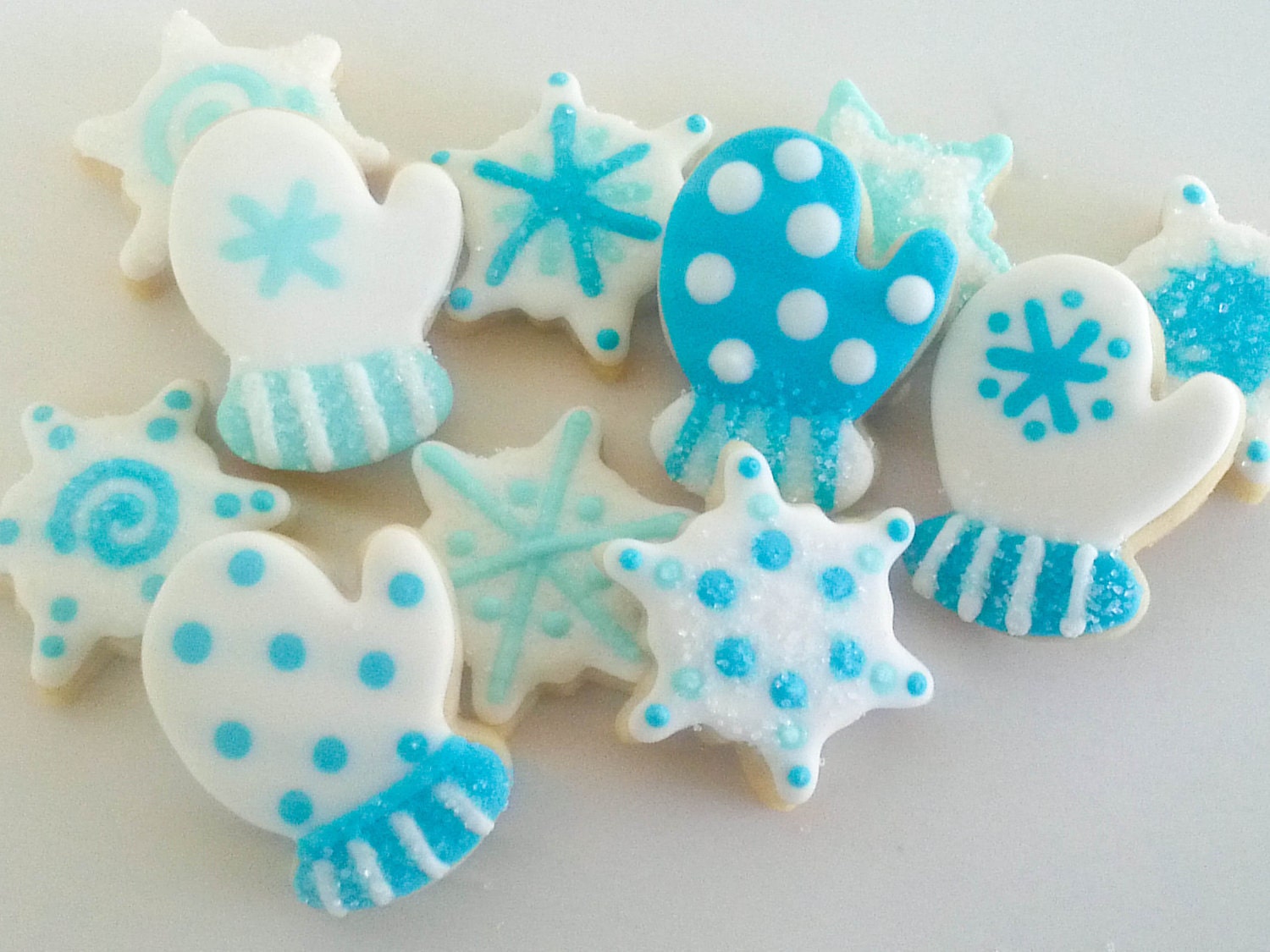 Snowflakes and Mittens Mini Sugar Cookies- 2 Dozen Il_570xn