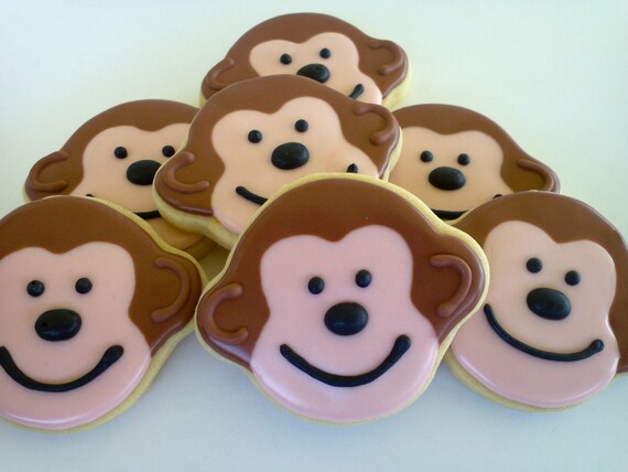 Monkey Mini Sugar Cookies- 2 Dozen Il_570xn