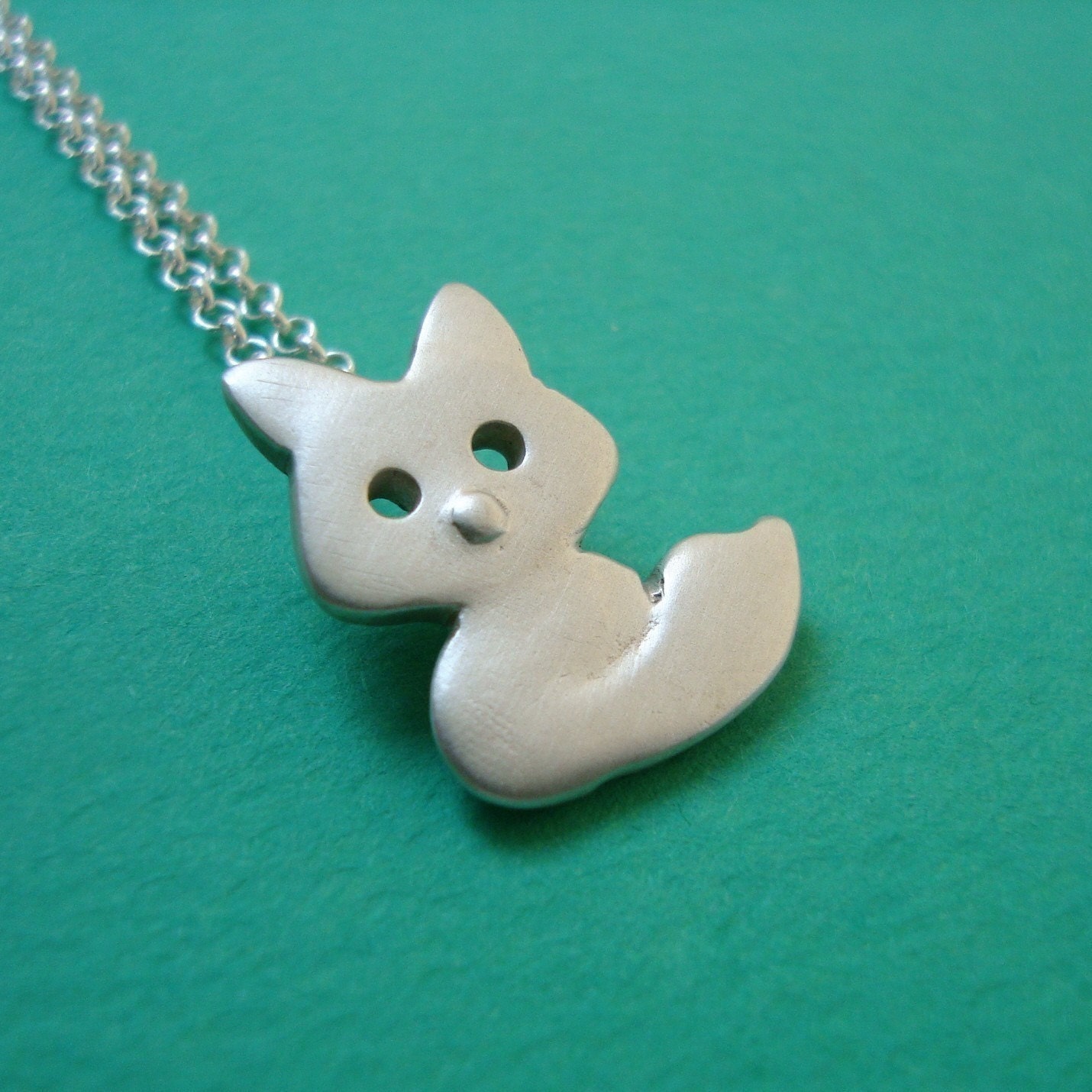 Fox Necklace in sterling silver Kids Teen   jewelry gift girl cute charm necklace mom  for her spring