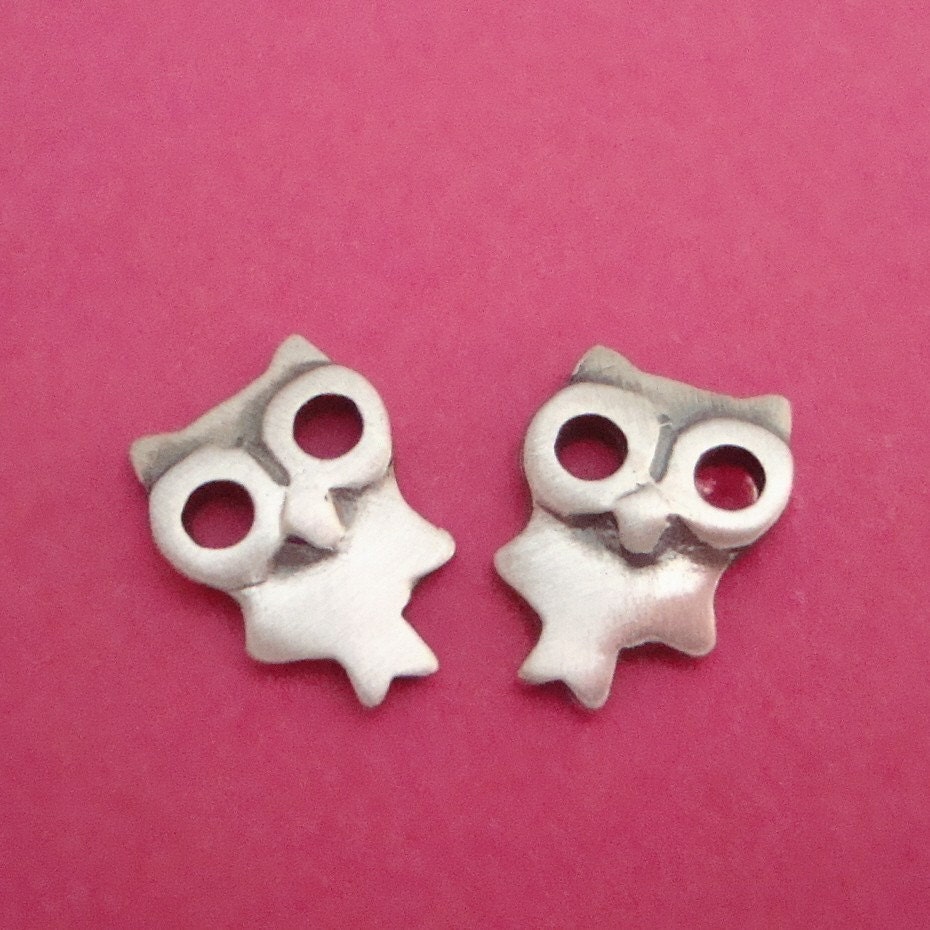 Owl Earrings  Jewelry Studs oxidized sterling silver gift kids women girl teen mom  for her spring