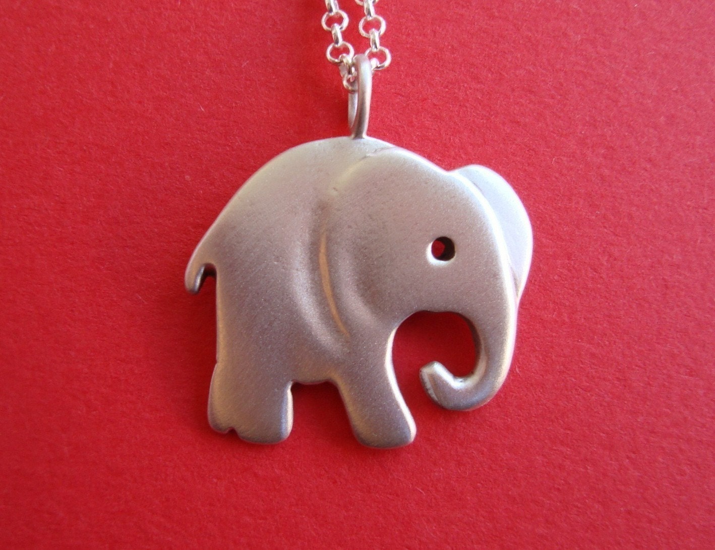 Elephant Necklace Sterling Silver Pendant Large Chain Kids Teen  jewelry gift girl cute charm necklace mom  for her spring