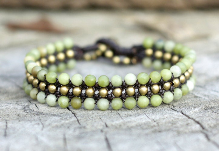 Lime Flat Brass Bracelet