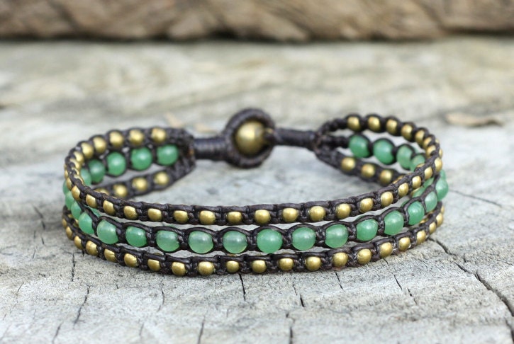 Jade Layer Brass Bracelet