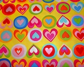Robert Kaufman Fun And Colorful HEARTS All My Heart Collection Fabric 1 Yard