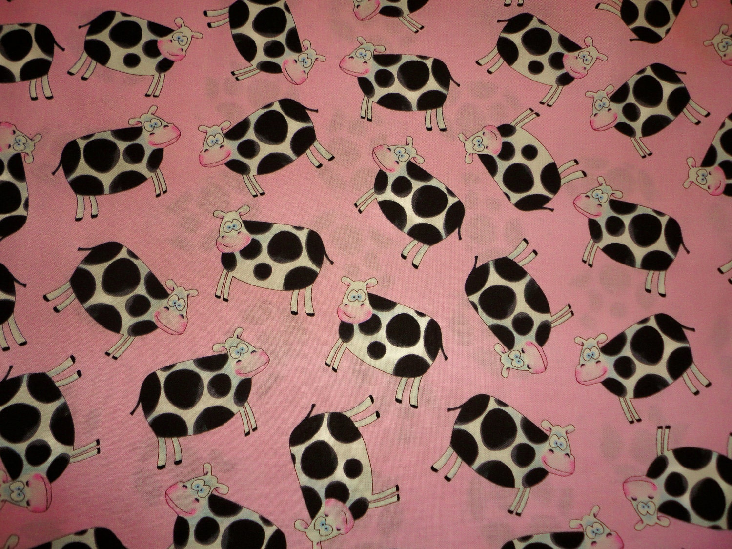Timeless Treasures Funny COW COWS On Pink Farm Animal Fabric.....1 Yard