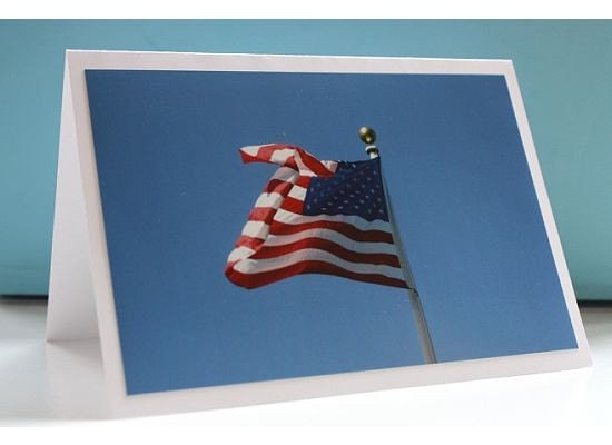 July 4th Flag Photo Notecard- East Hampton, NY-  Blank Inside- FREE SHIPPING