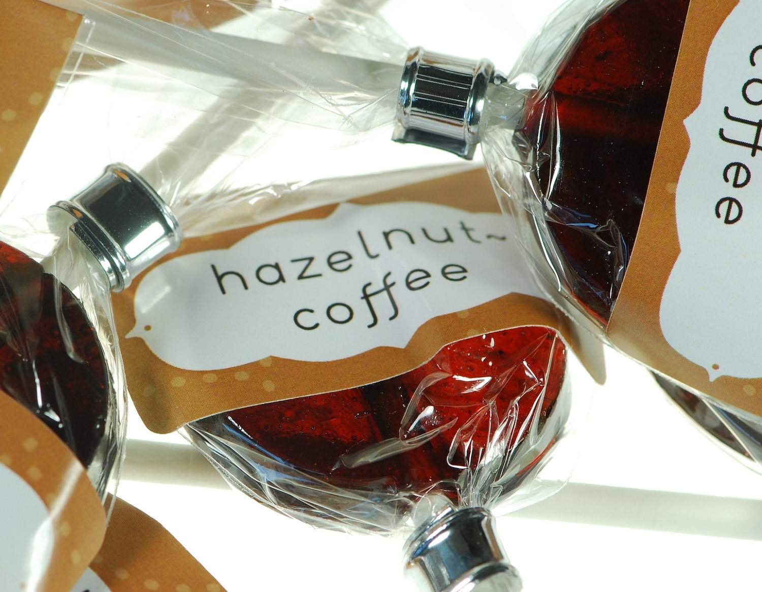 12 Hazelnut Coffee Lollipops - gourmet hard candy suckers