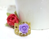 Romantic purple rose ring