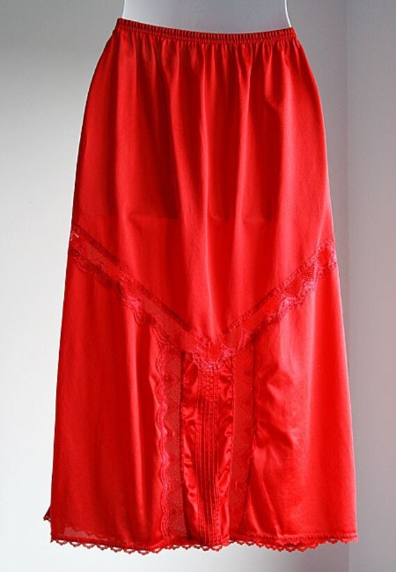 Rockin' Red Half Slip w. Unusual Lace and Pintucked by eyelovethat