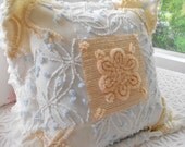 PP BOY OR GIRL VINTAGE CHENILLE PATCHWORK BED PILLOW