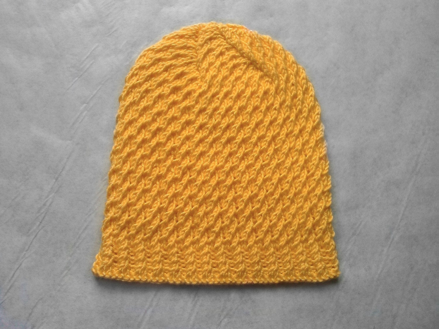 Wavy Yellow Beanie