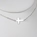 TINY Sideways Cross Necklace, Sterling Silver ,Taylor Jacobson Celebrity