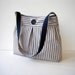 Navy Blue and Cream Pin Stripe Shoulder Bag Purse - Made to Order