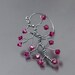 Fine Silver Branch Earrings - Ruby