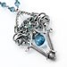 Reserved- London Blue Topaz Necklace, Blue Diamond Necklace, Fine Silver Necklace - Kayla