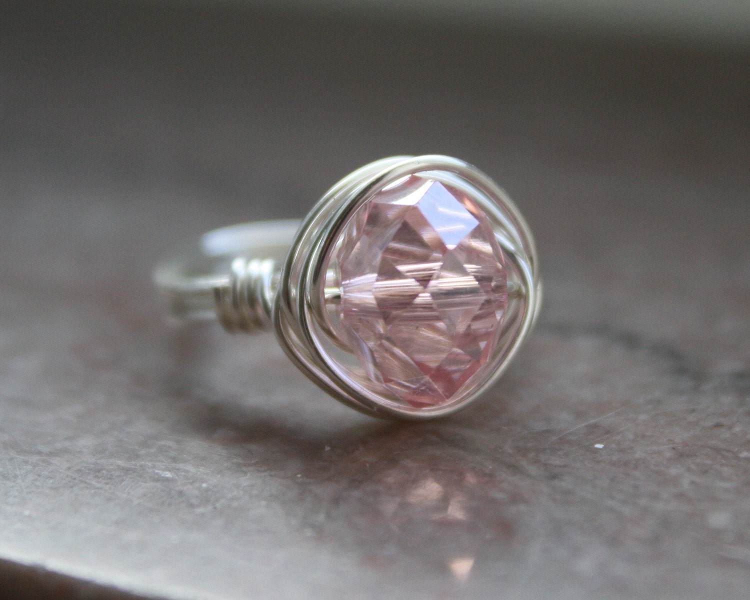 Sparkling Pink Crystal RIng