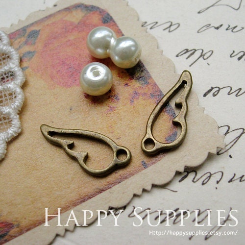 Last 20Pcs Nickel Free - High Quality Antiqued Vintage Bronze Wings Charms / Pendants (SG118)