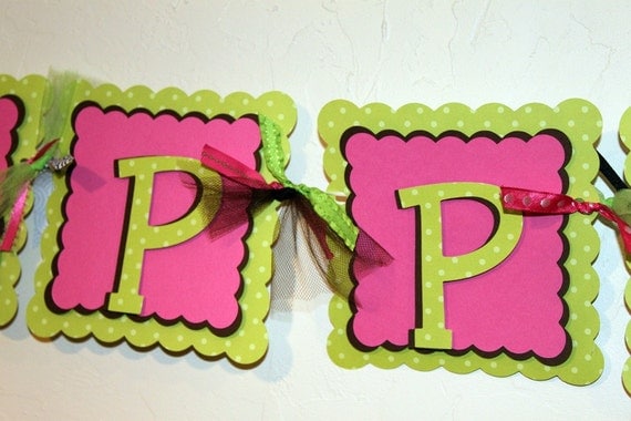 Owl Happy Birthday and age Banner Pink, Green, and Brown