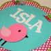 Bird Pink Green and Turquoise Birdie Name Polka Dot Sign Shabby Chic Birthday Decorations Baby Shower
