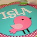 Bird Pink Green and Turquoise Birdie Name Polka Dot Sign Shabby Chic Birthday Decorations Baby Shower