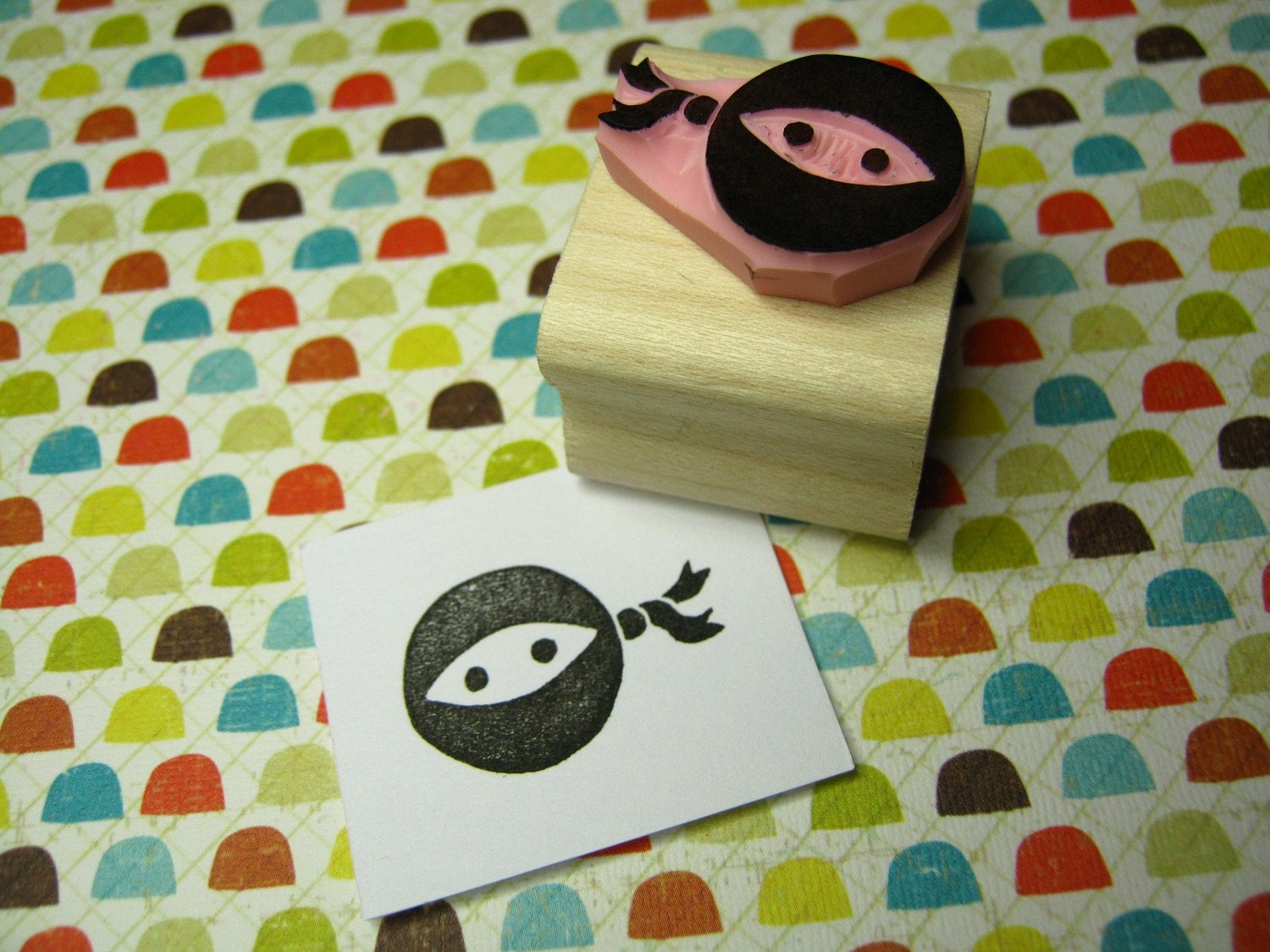 Mini Ninja - Hand Carved Rubber Stamp