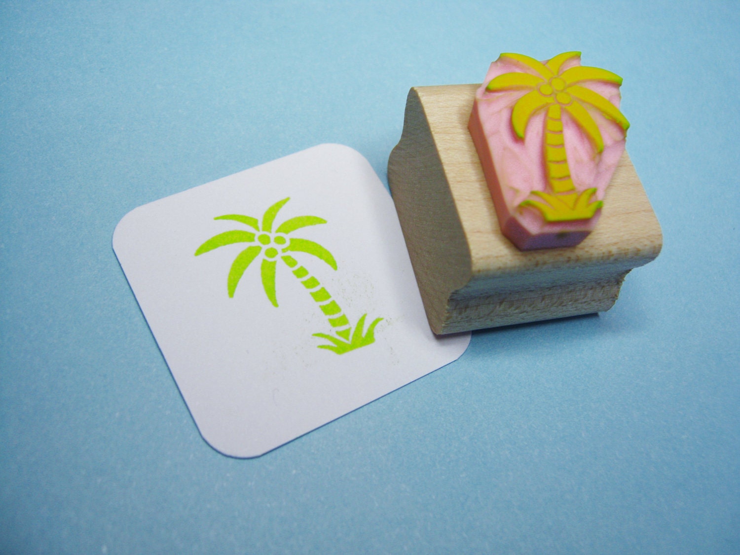 Tropical Palm Tree - Hand Carved Rubber Stamp