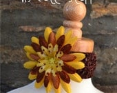 Yellow and Brown Flower Elastic Headband