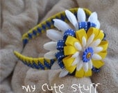 Yellow and Royal Blue Grosgrain Ribbon Headband