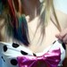 RESERVED - Summer bandeau top with polka dots and hot pink bow