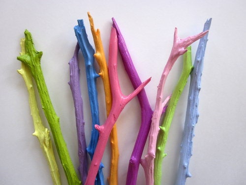Bright Pastel Home Decor / Painted Branches / Spring Home Decor / made-to-order
