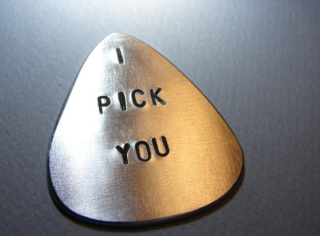 Guitar Pick I Pick You Handmade from Aluminum