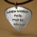Aluminum Guitar Pick Pendant Handmade with When Words Fail Music Speaks