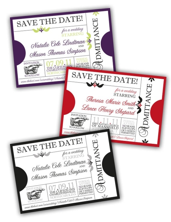 Theater Style Save the Date, Wedding, Anniversary