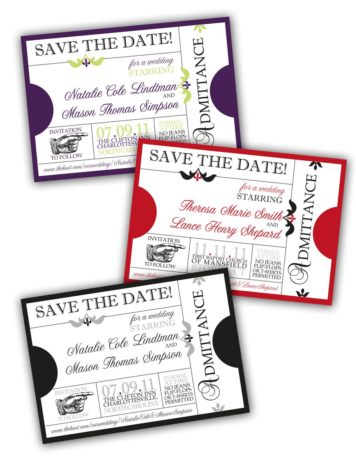Theater Style Save the Date, Wedding, Anniversary