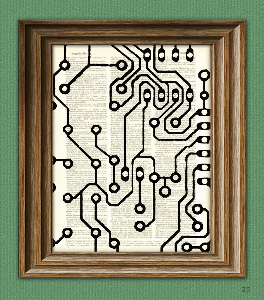 Geektastic PCB CIRCUIT BOARD beautifully upcycled by collageOrama