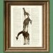 Giraffe Art Print A Tower of Giraffes illustration Animal Groups Collection upcycled dictionary page book art print