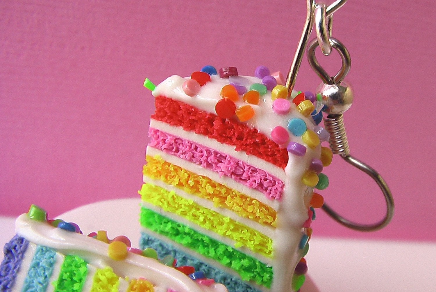 Rainbow Birthday Cake Earrings Color Wheel Deluxe by mousemarket