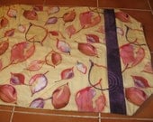 SALE - Quilted Gold, Rust and Purple Leaf Table Runner