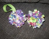 Birthday Party  or Baby Shower  or Bridal Shower Decoration - Fabric Ornament in Purple and Lime Green