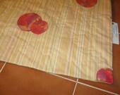 Yellow with Orange Circles -  Quilted Table Runner - Art Quilt