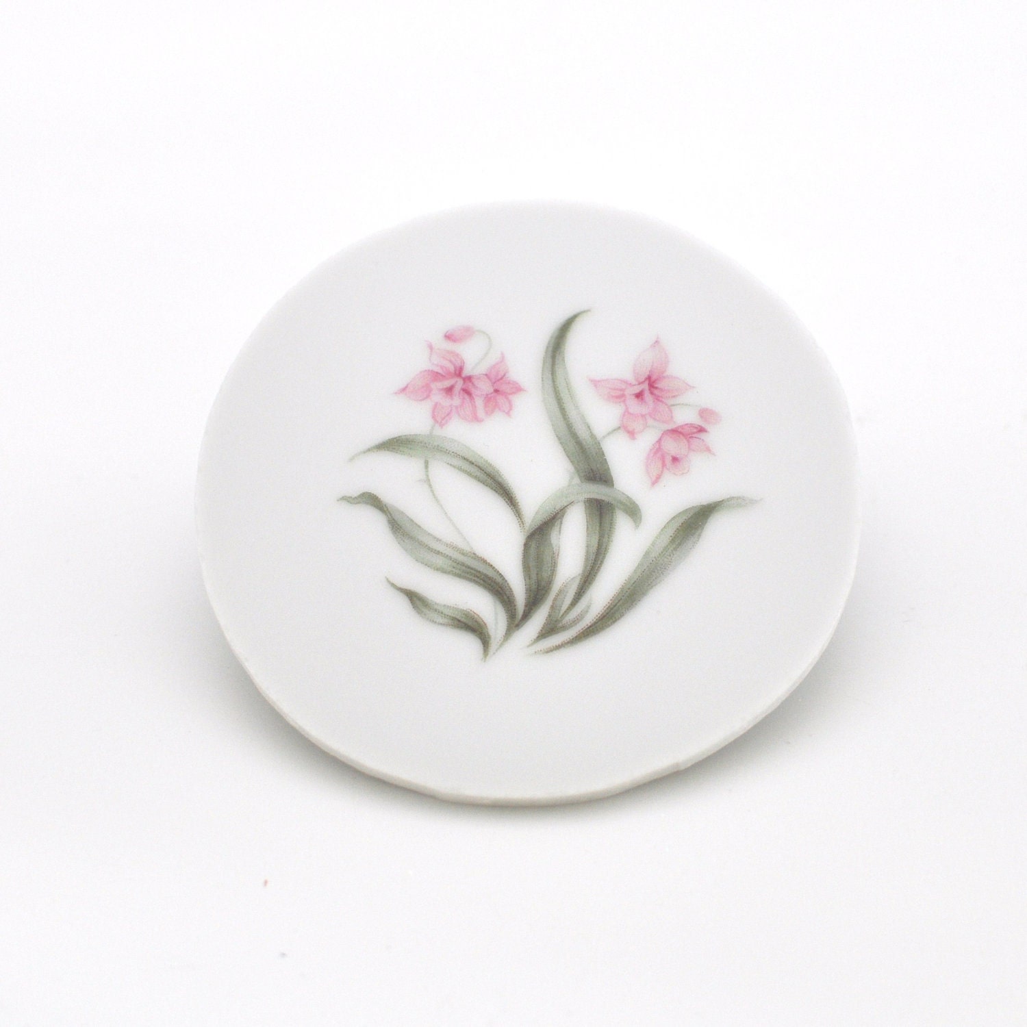 Broken China Mosaic Tile  - Pink Orchid - Focal - Romantic - Round